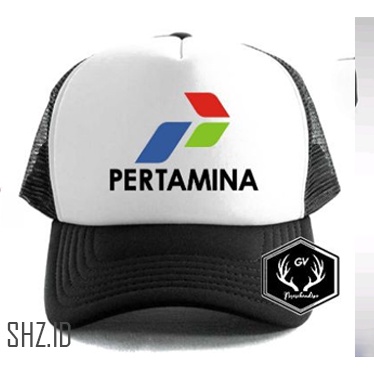 Topi trucker jaring logo pertamina custom indonesia