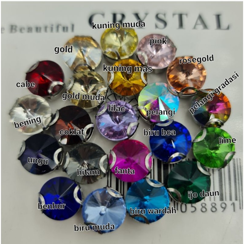 BATU SWAROVSKI SUPER CANGKANG BULAT kataloq 2/2 perBUTIR