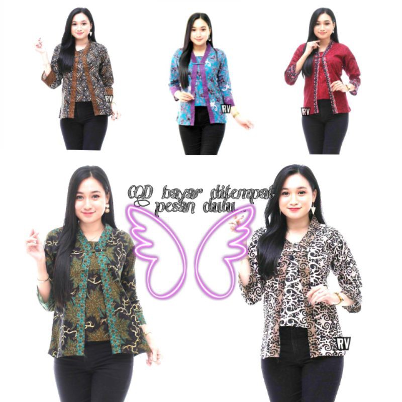 COD,BAJU BATIK wanita atasan blus Pekalongan murah terbaru modern seragam resepsi kantor