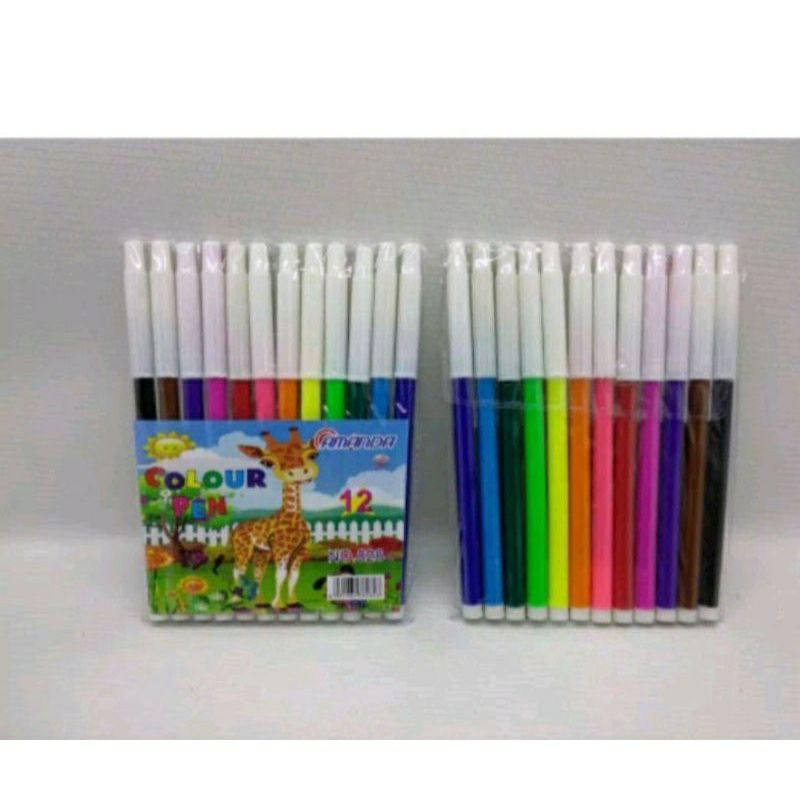 

Spidol 12 Warna Murah / Alat lukis warna gambar murah / Colour pen