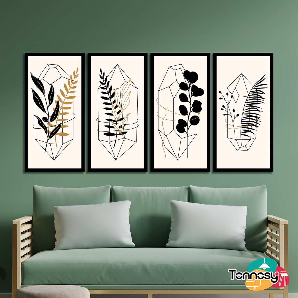 TENNESY HIASAN DINDING PLANTS TANAMAN ABTRAK ART 15x30CM WALL DECOR PAJANGAN KAYU POSTER DEKORASI DINDING KAMAR RUMAH