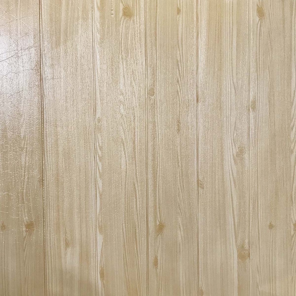 PROMO!! BUY 25PCS FREE 1PCS !! Wallpaper Foam 3D Sticker Motif Kayu Tebal 4mm & 5mm-CREAM ORIGINAL 5MM