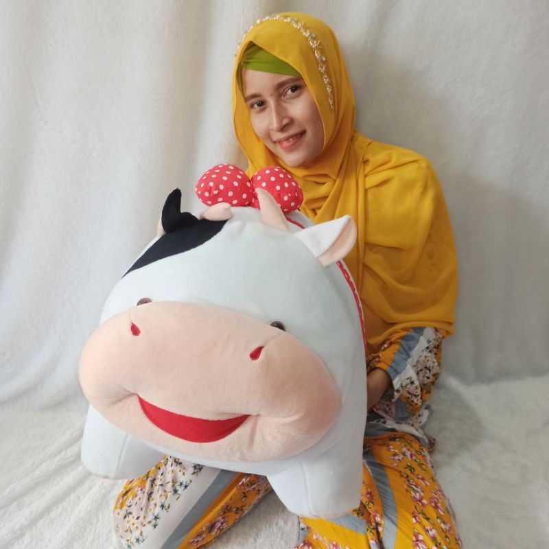 boneka SAPI JUMBO PUTIH melata