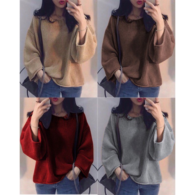 SW ZERO KNIT SWEATER BLOUSE PREMIUM OUTER WANITA RAJUT ATASAN TEBAL