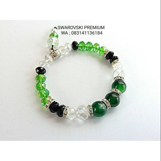 [PROMO PUNCAK 10.10]GELANG PREMIUM KRISTAL SWAROVSKI + BATU ALAM PREMIUM