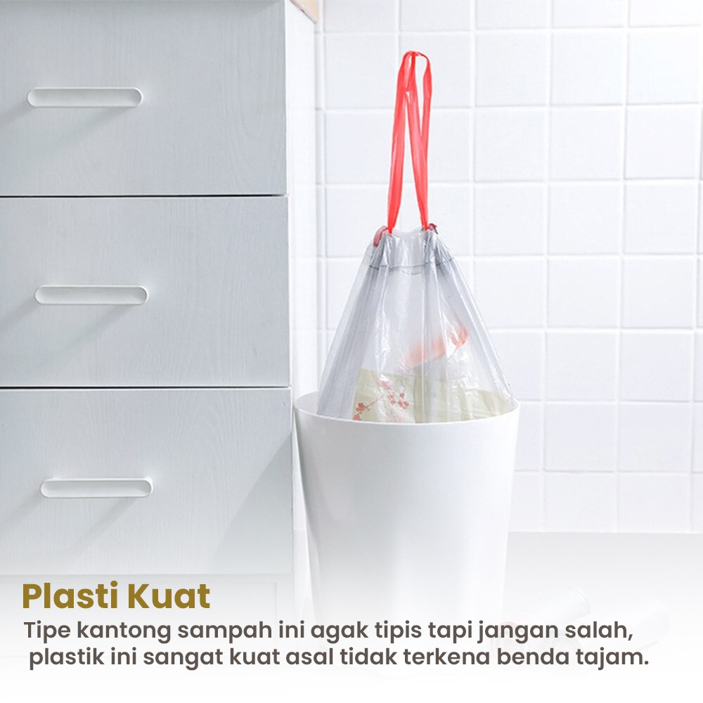 Kantong Plastik Sampah Serbaguna 1 Roll Dengan Tali