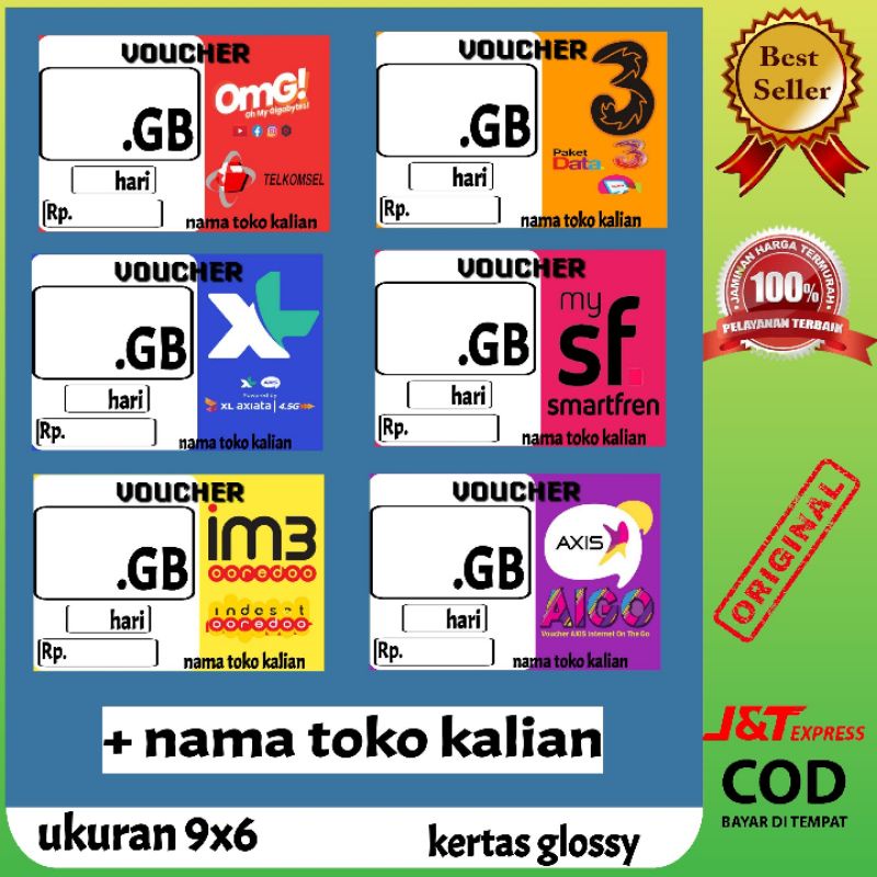 DISPLAY LABEL VOUCHER HARGA PAKET DATA 8721