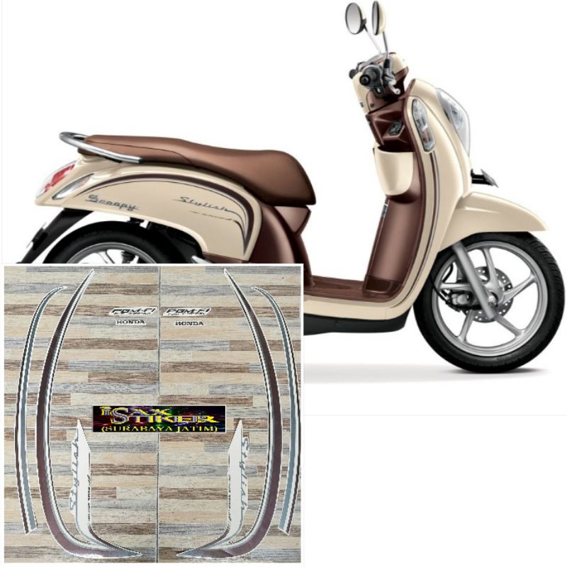 striping original Honda Scoopy stylish putih cream tahun 2016