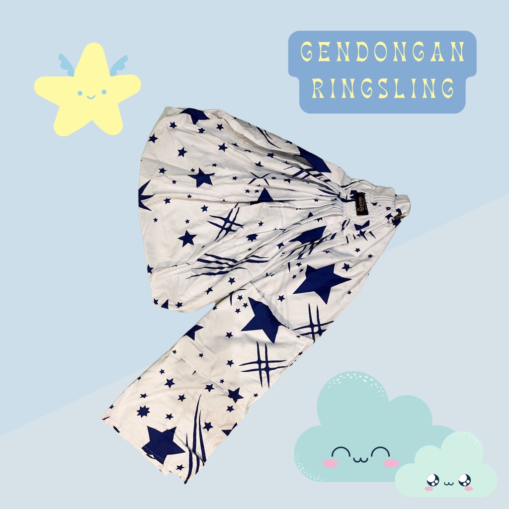 GENDONGAN BAYI RINGSLING / RING SLING MOTIF BELATRIX PUTIH STAR