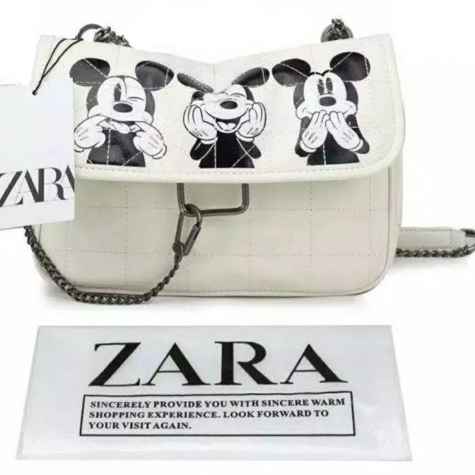 handbag originalTRENDY handbag murahTRENDY tas zara slempang mickey mouse tas handbag wanita - Putih