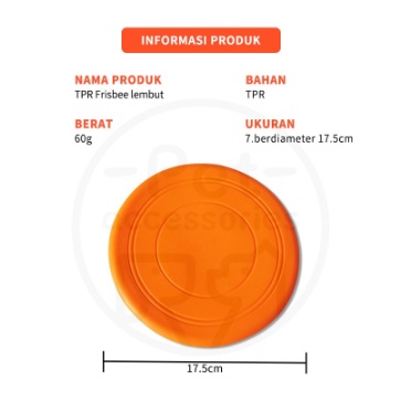 [MH] Frisbee Silikon Rubber Terbang Dog Toys Pet Mainan Hewan Piring