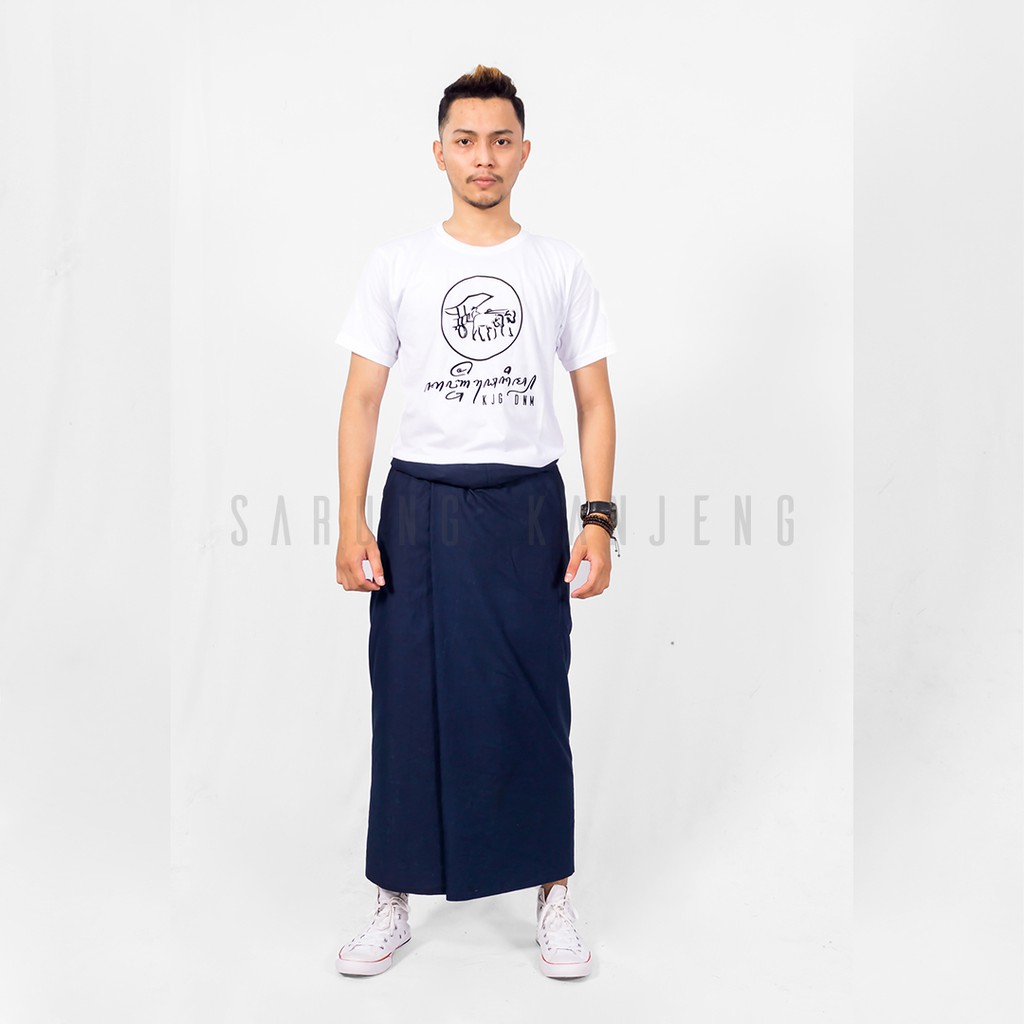 SARUNG KANJENG| SARUNG PURE NAVY|SARUNG POLOS BIRU NAVY ORIGINAL