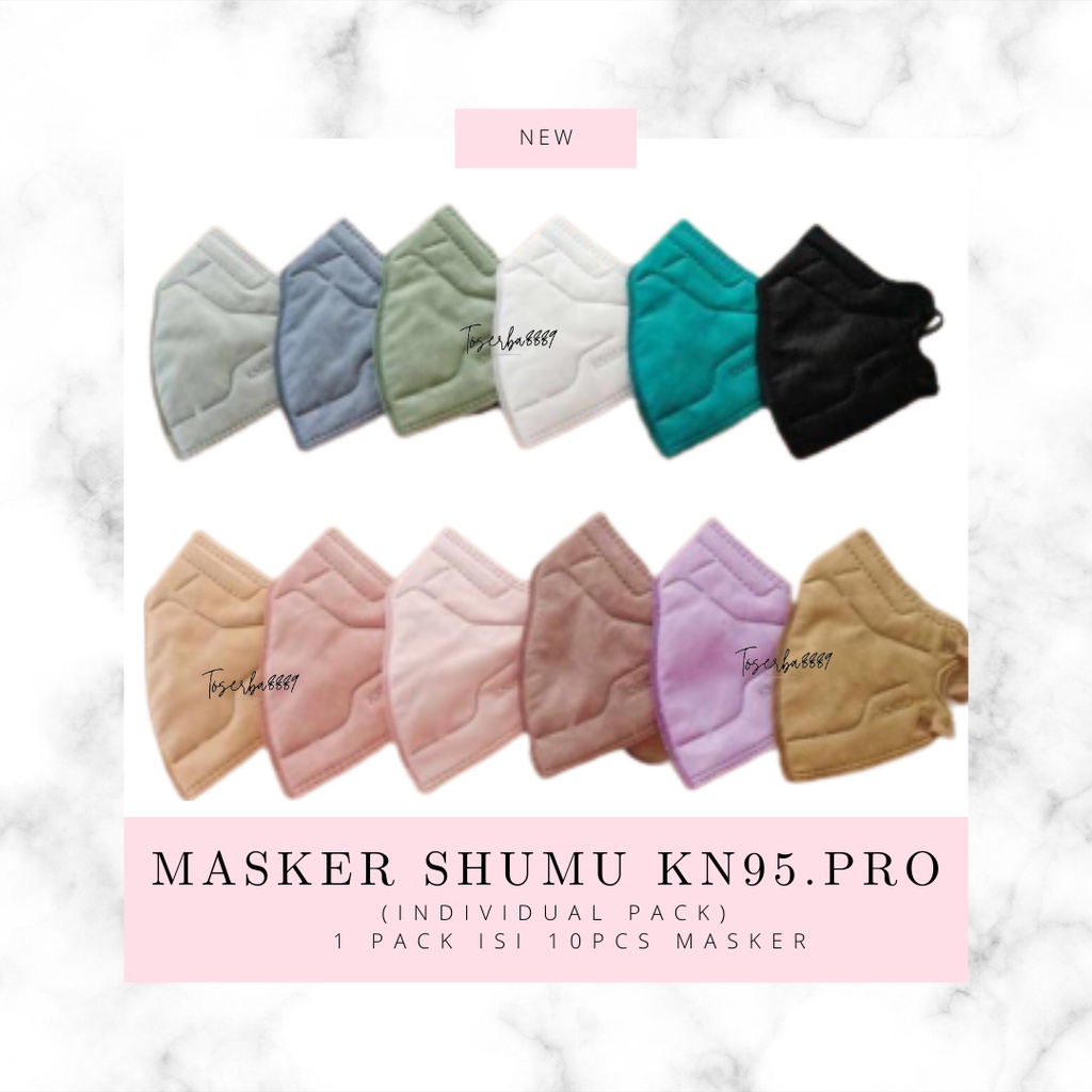 MASKER KN95 PRO SHUMU MASKER N95 SHUMU INDIVIDUAL PACK SUDAH 6PLY 1 PACK ISI 10 PCS FREE KONEKTOR HIJAB