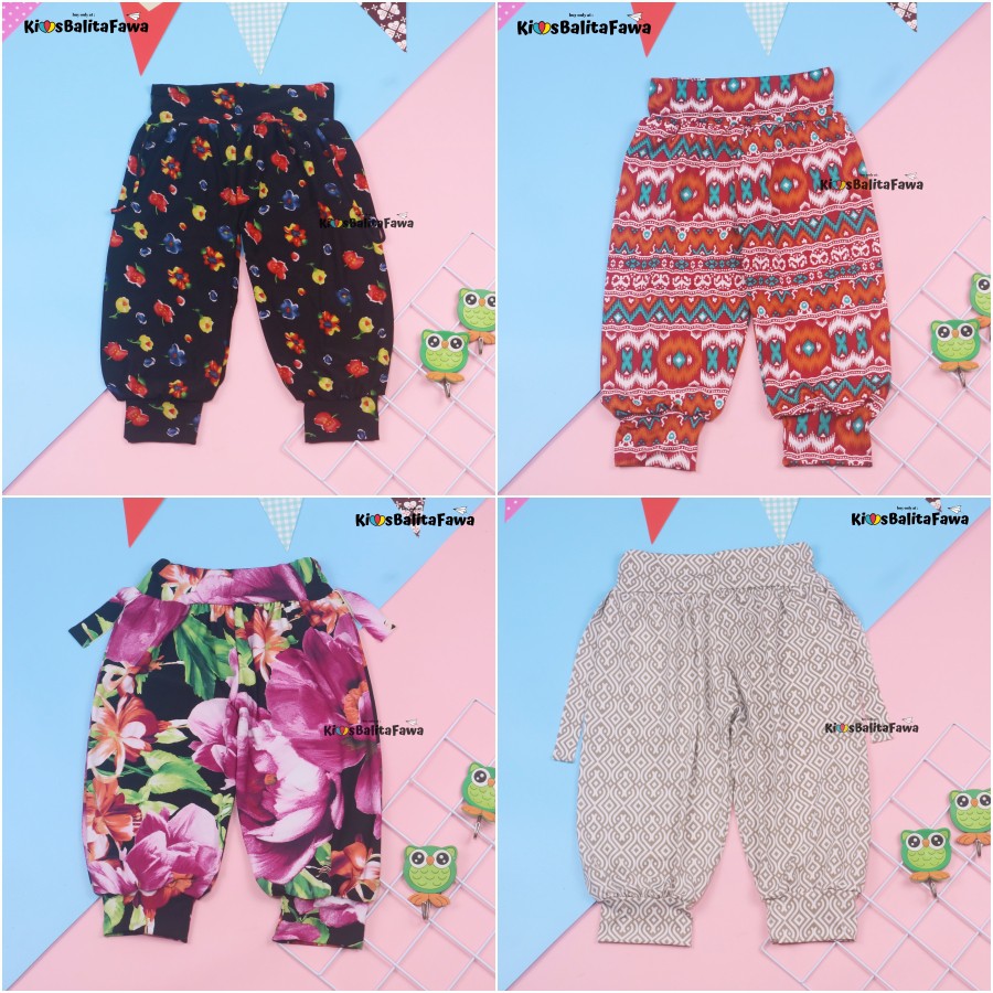 Aladin Carlissa uk 3-4 Tahun / Celana Panjang Anak Perempuan Pants Bahan Kaos Variatif Murah Adem