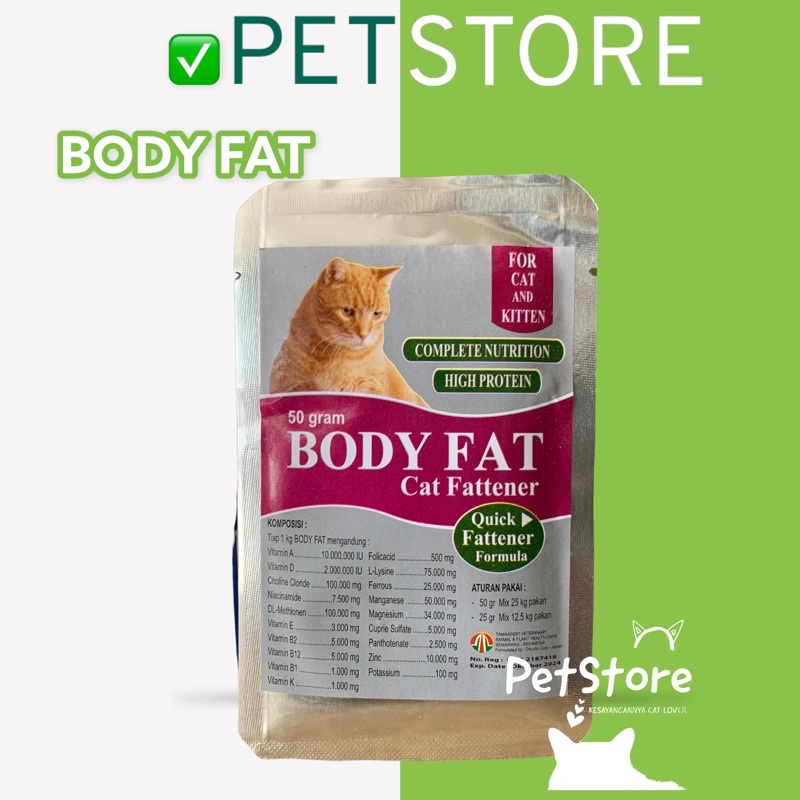 BODY FAT Vitamin / Suplemen Penggemuk Kucing