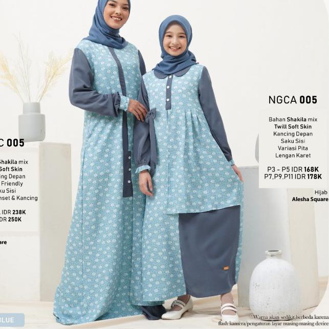 Menarik.. GAMIS COUPLE IBU DAN ANAK SARIMBIT LEBARAN 2021 TERBARU NIBRAS NGC 05