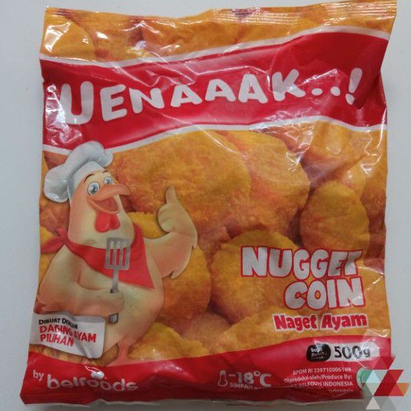 

BELFOODS Uenaaak Chicken Nugget S / Coin / Stick Naget Ayam 500 gram
