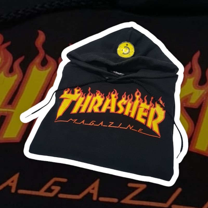 PRELOVED HOODIE THRASER FLAME BLACK