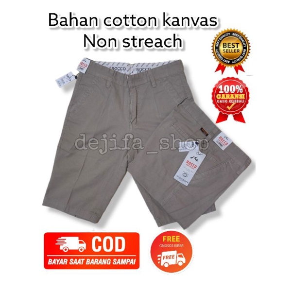 TERMURAHHH!! CELANA KATUN PRIA/CELANA PENDEK KATUN PRIA DEWASA UKURAN JUMBO ORIGINAL PREMIUM BAHAN KANVAS SERATA CARDINAL MERK ROCCO  (uk. 27-38)