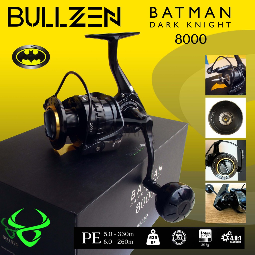 Jual Reel Bullzen Batman 8000 Reel Pancing Spinning | Shopee Indonesia