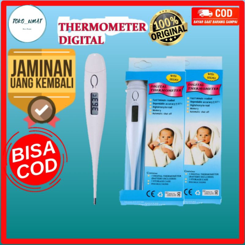 Thermometer Manual & Digital Pengukur Suhu Tubuh Badan Anak dan Dewasa Ori Manual Air Raksa Asli