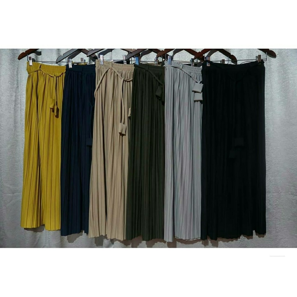 [BISA COD] Rok Plisket Tali Pita / Rok Plisket Premium Import / Pleated Skirt Tali Lonceng