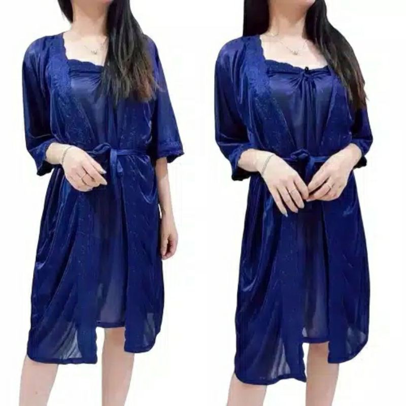 SET KIMONO 2in1 IMPORT/BAJU TIDUR WANITA