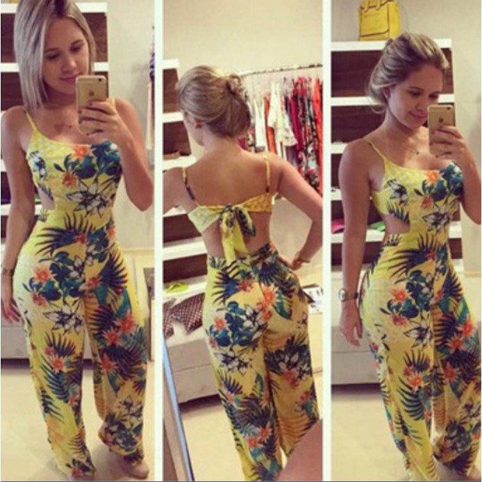 Bayar Di Tempat Jumpsuit Model Halter dengan Motif Print Bayar Di Tempat Jumpsuit Model Halter dengan Motif Print