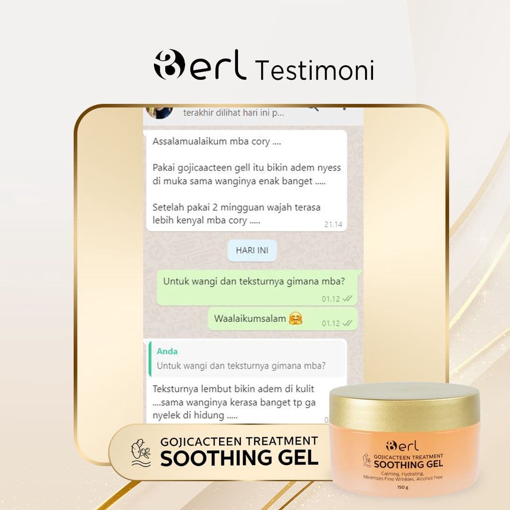 Soothing Gel Aloevera Gojiberry Masker Wajah Melembabkan Kulit Menenangkan Kulit Iritasi by B ERL