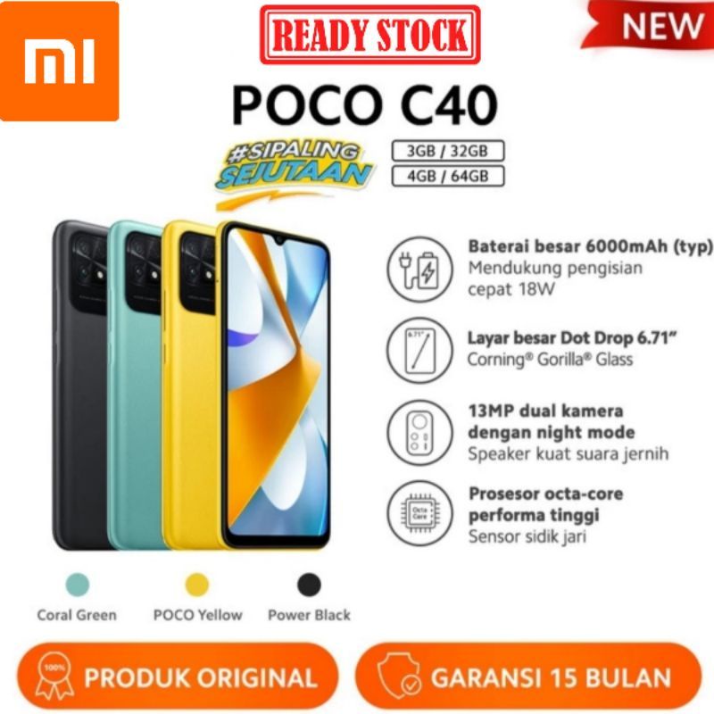 XIAOMI POCO C40 Ram 3/32 Ram 4/64
