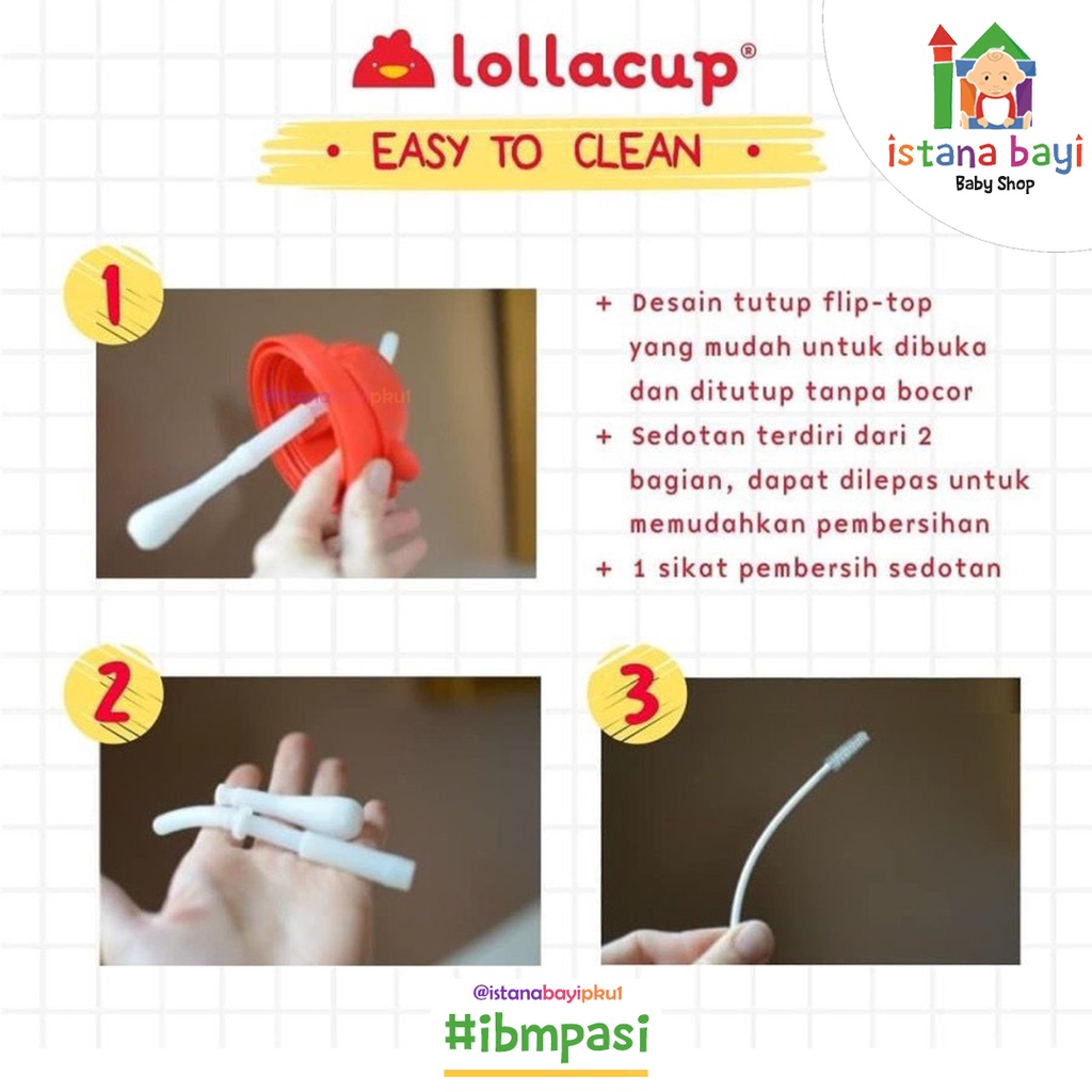 Lollacup Weighted Straw Sippy Cup 296ml  - Botol Minum Sedotan Bayi