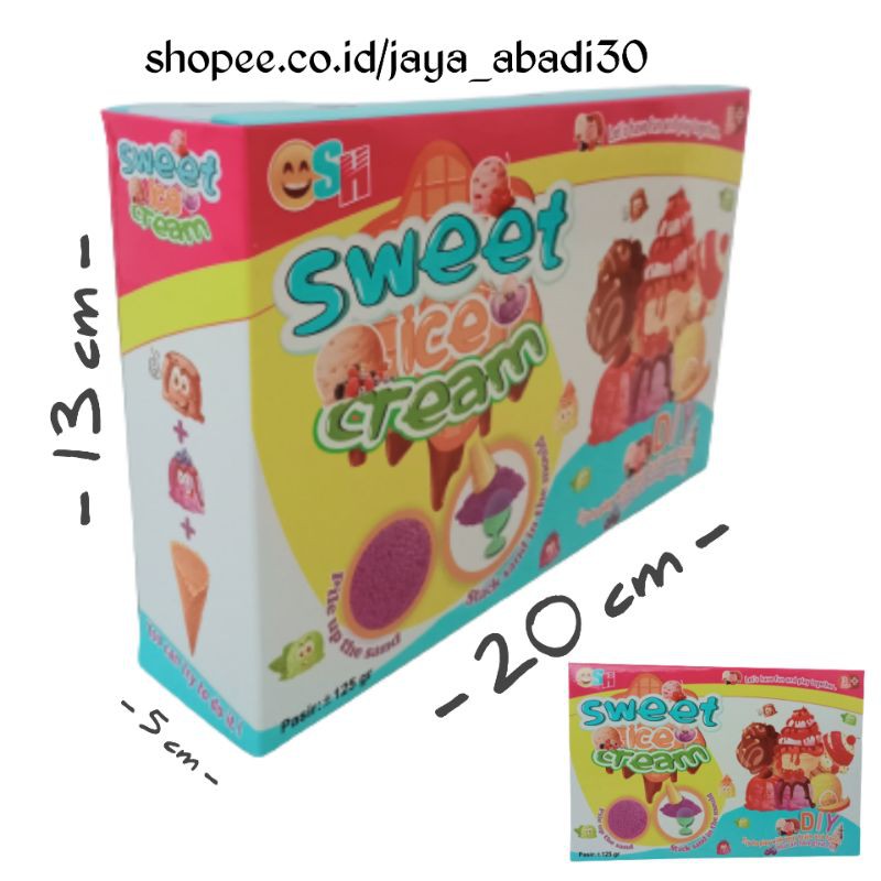 SH 1085 - MAINAN ANAK PASIR KINETIK / PASIR AJAIB MAGIC SAND TEMA ICE CREAM DAN CETAKAN SH1085