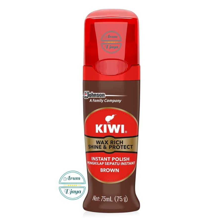 Kiwi Shine &amp; Protect Instant Polish Wax Rich Brown 75mL Kiwi Semir Sepatu Cair Coklat