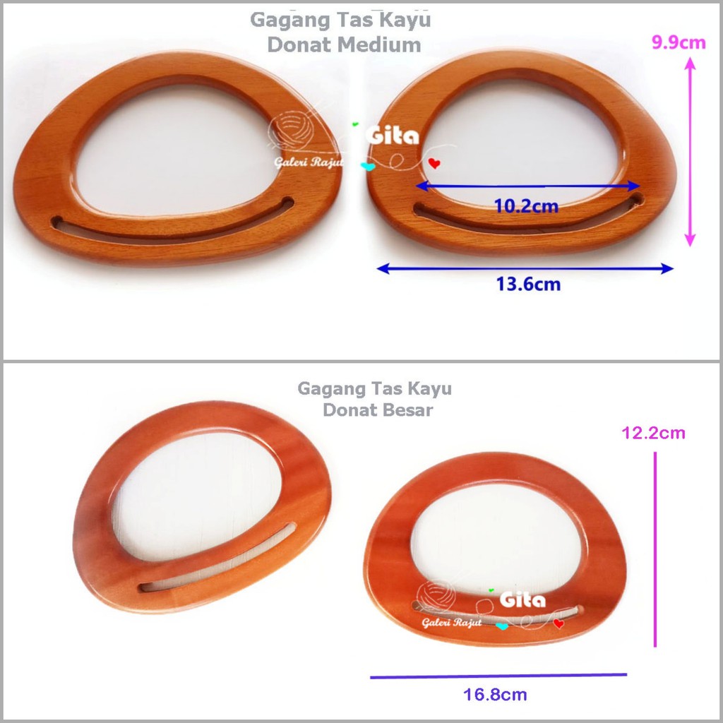 Gagang Tas Kayu Donat/Handle Tas Kayu