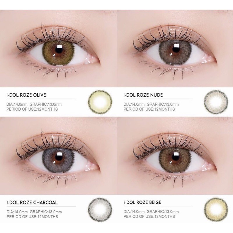 idol roze nude charcoal beige olive softlens original korea