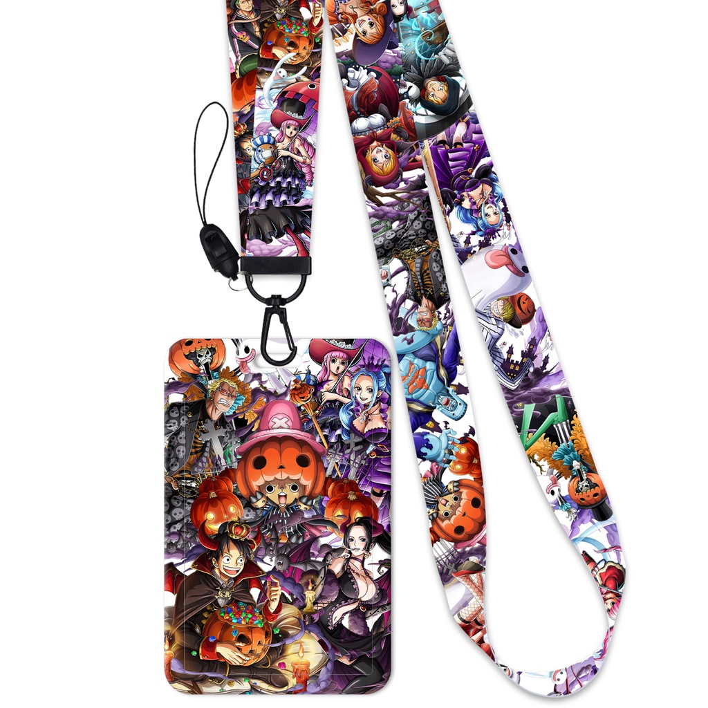 Tali Lanyard Gantungan Kunci / Handphone Motif Bajak Laut Luffy Zoro Untuk Halloween