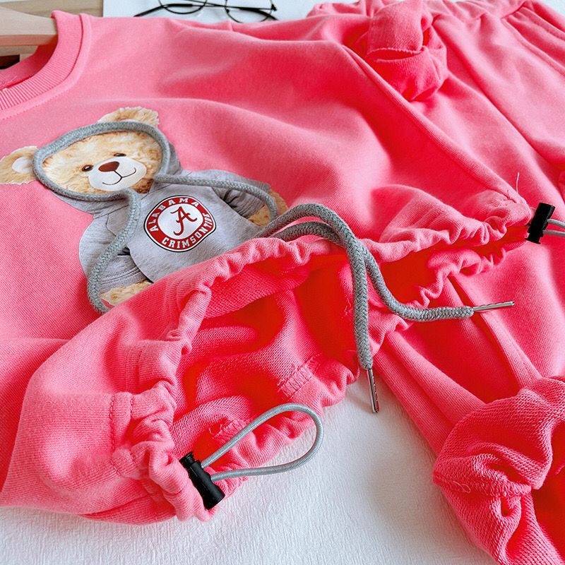 (LOLI-JKT) BS-63 SET ANAK FASHION ENJOY FOR KIDS MOTIF BEAR 100-140