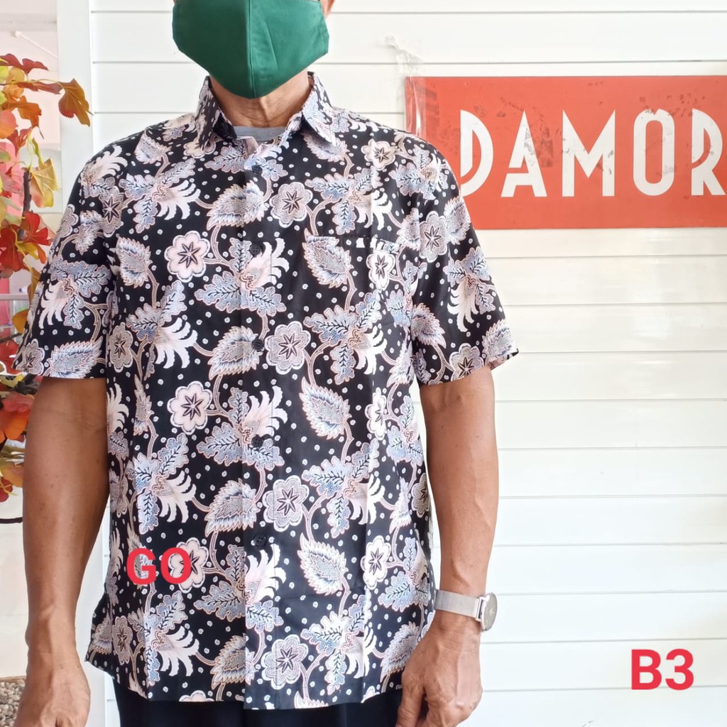 gof BRSC DAMOR (CRESSIDA) KEMEJA BATIK Cowok Pakaian Pria Baju Batik Dewasa Lengan Pendek