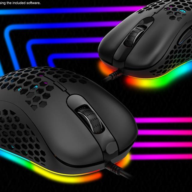 ➲ Mouse Gaming Honey Comb AULA F-810 RGB lighting - 6400DPI - Macro System - 7 Buttons - Fine textur