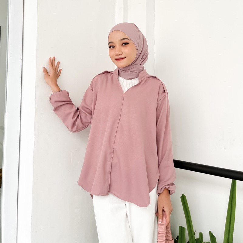 BEFAST - ZFS OOTD Blouse ANDINY / STELIA OVERSIZE SHAKILA BLOUSE / Blouse Oversize Casual Wanita / Atasan Lengan Panjang / Pakaian Kerja Wanita / Blouse Polos formal / Fashion Kekinian Remaja ABG / Blouse Jumbo Trendy / Terlaris