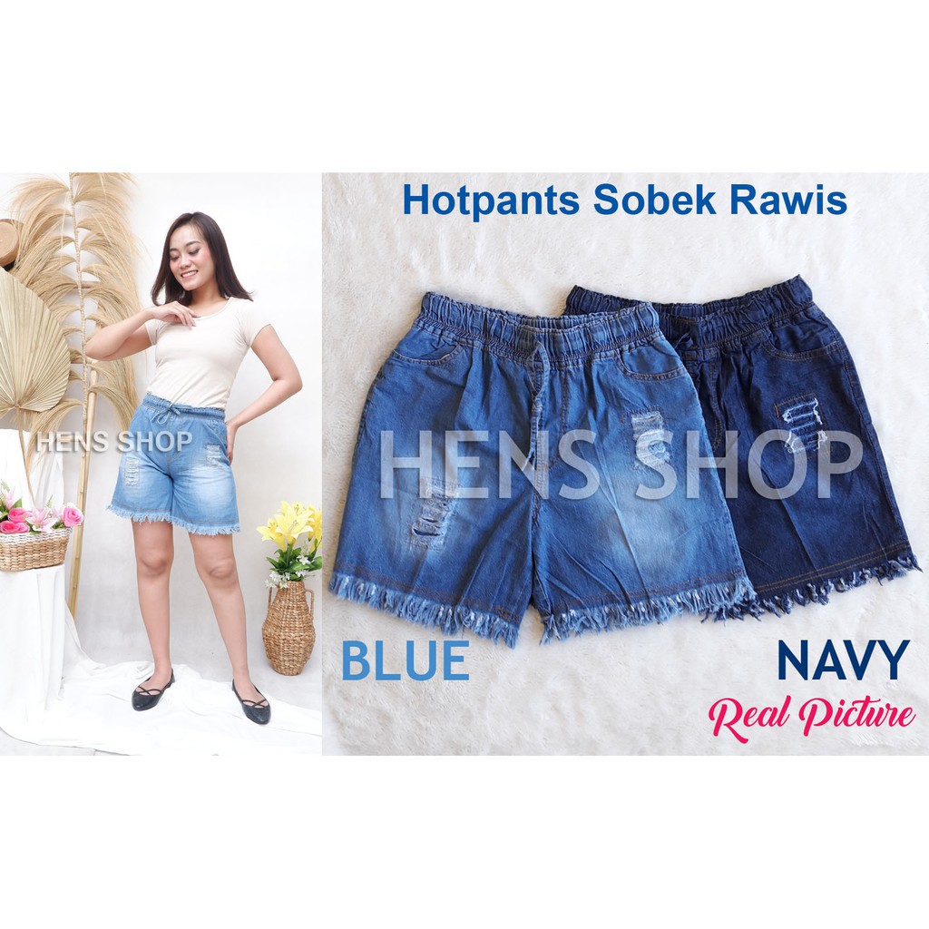 She HOTPANTS RIPPED RUMBAI / CELANA PENDEK SOBEK RAWIS XL dan XXL