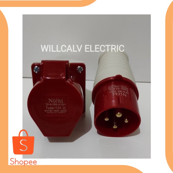 STOP KONTAK 3 PAS 4 PIN 32A 32 AMPERE - STOP KONTAK 3 PHASE 4 PIN 32A