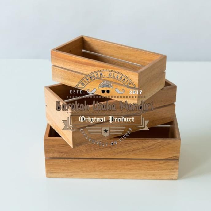 

Rosa Wooden Crate ( Set Of Three ) Wooden Storage Box || Functional Terlaris