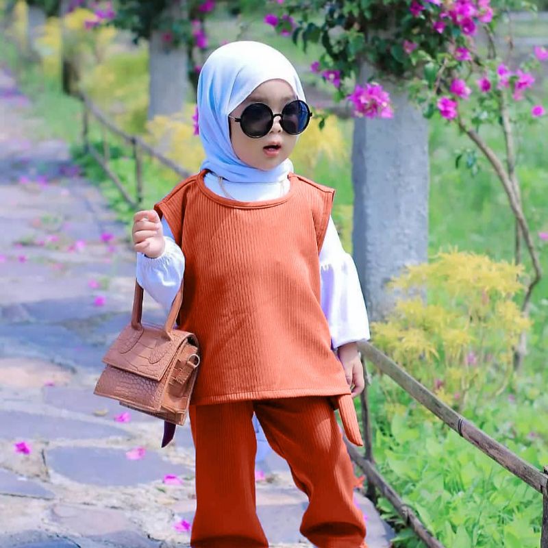 Baju anak perempuan 3in1 0 3 tahun bahan jatuh adem elastis