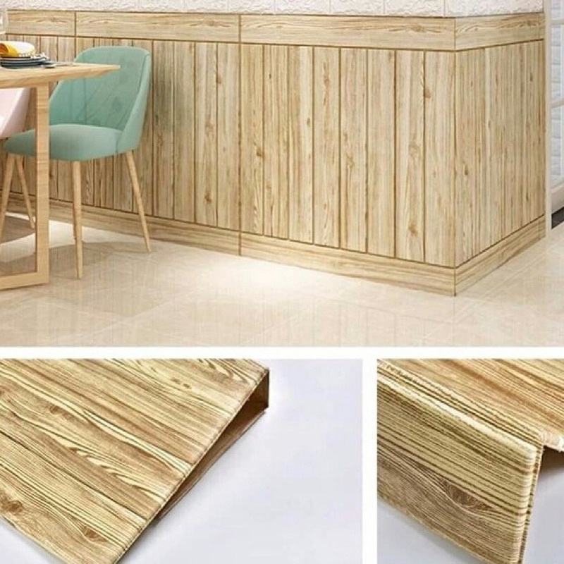 (Tebal 5mm- 6mm) Wallpaper Stiker Dinding 3D Foam Wallfoam Motif Batik Bata 70cm x 77cm-5