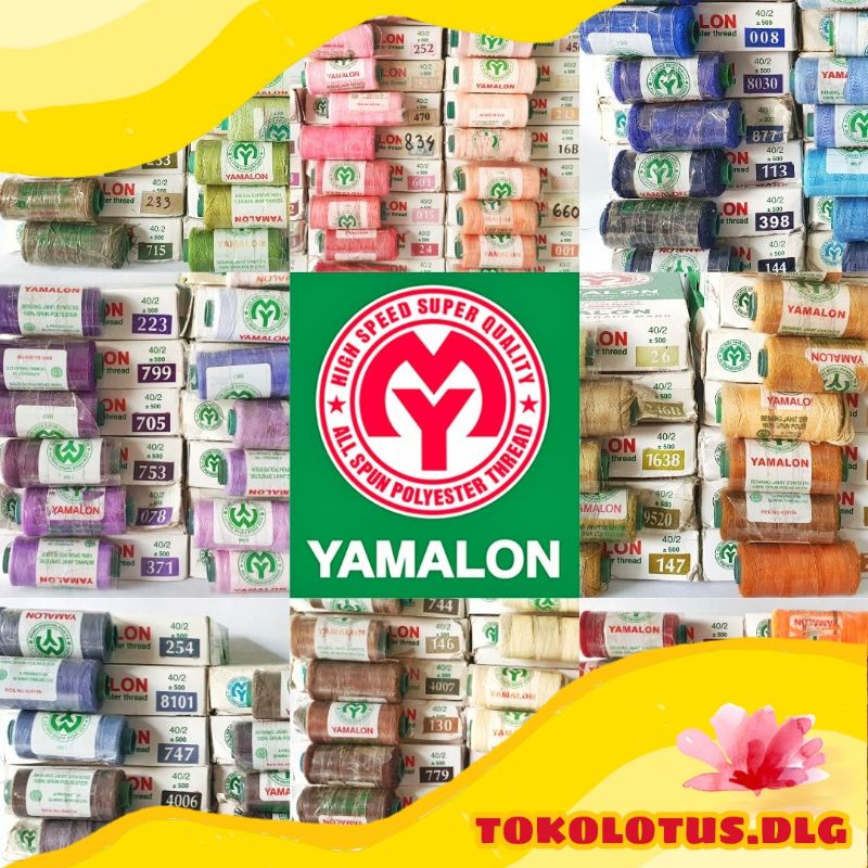 Benang jahit merk Yamalon (ASLI) 150 lebih pilihan warna (500yard)