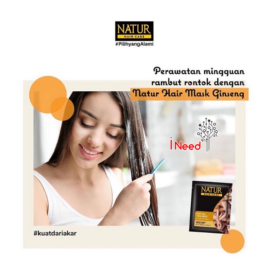 (INEED) NATUR Hair Mask Hair Nutrive Treatment - Ginseng Extract | Aloe Vera Extract | Olive Oil &amp; Vitamin E