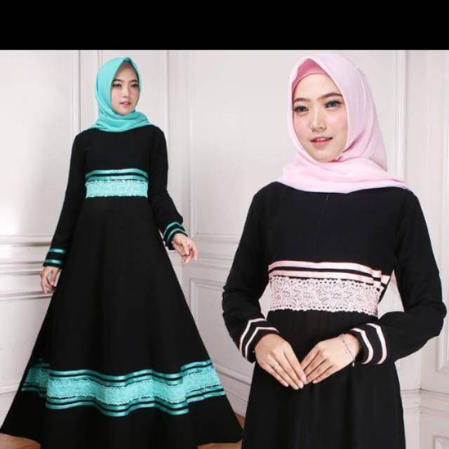 Gamis kombinasi brukat