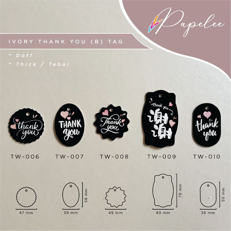 

Ivory Thankyou Tag tebal / Thankyou Tag / Hangtag / Tag Hampers