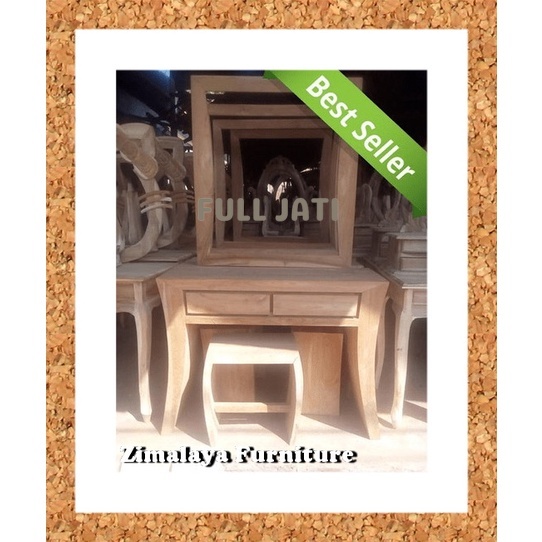 Ready Meja Rias Minimalis Jati Mentah FULL JATI